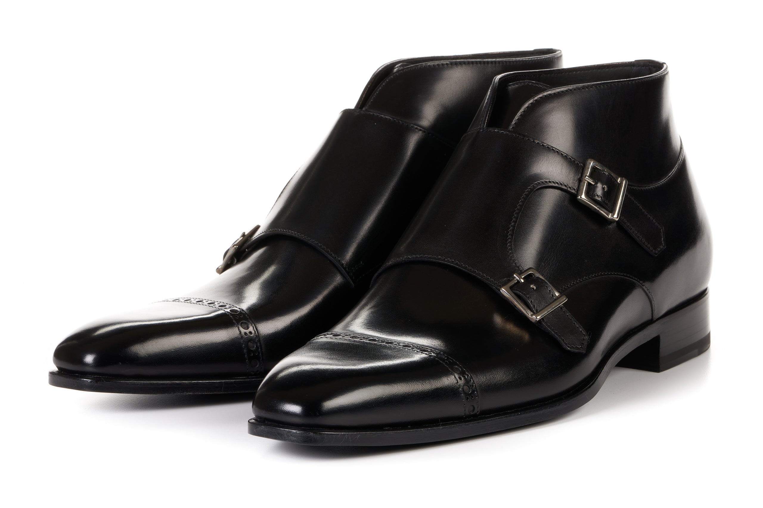 The Heston Double Monk Strap Boot - Nero