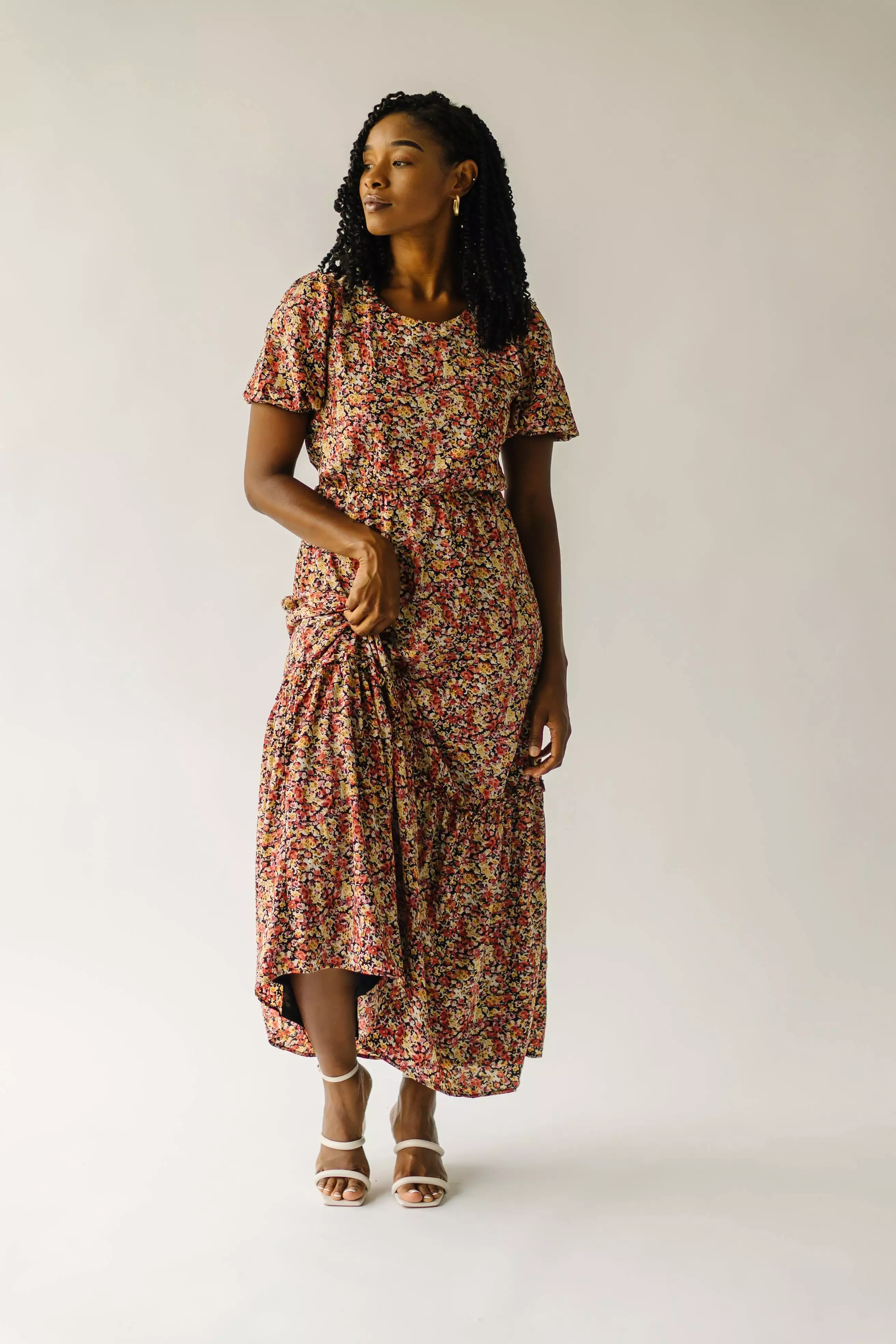 The Lollie Floral Maxi Dress in Pink Multi