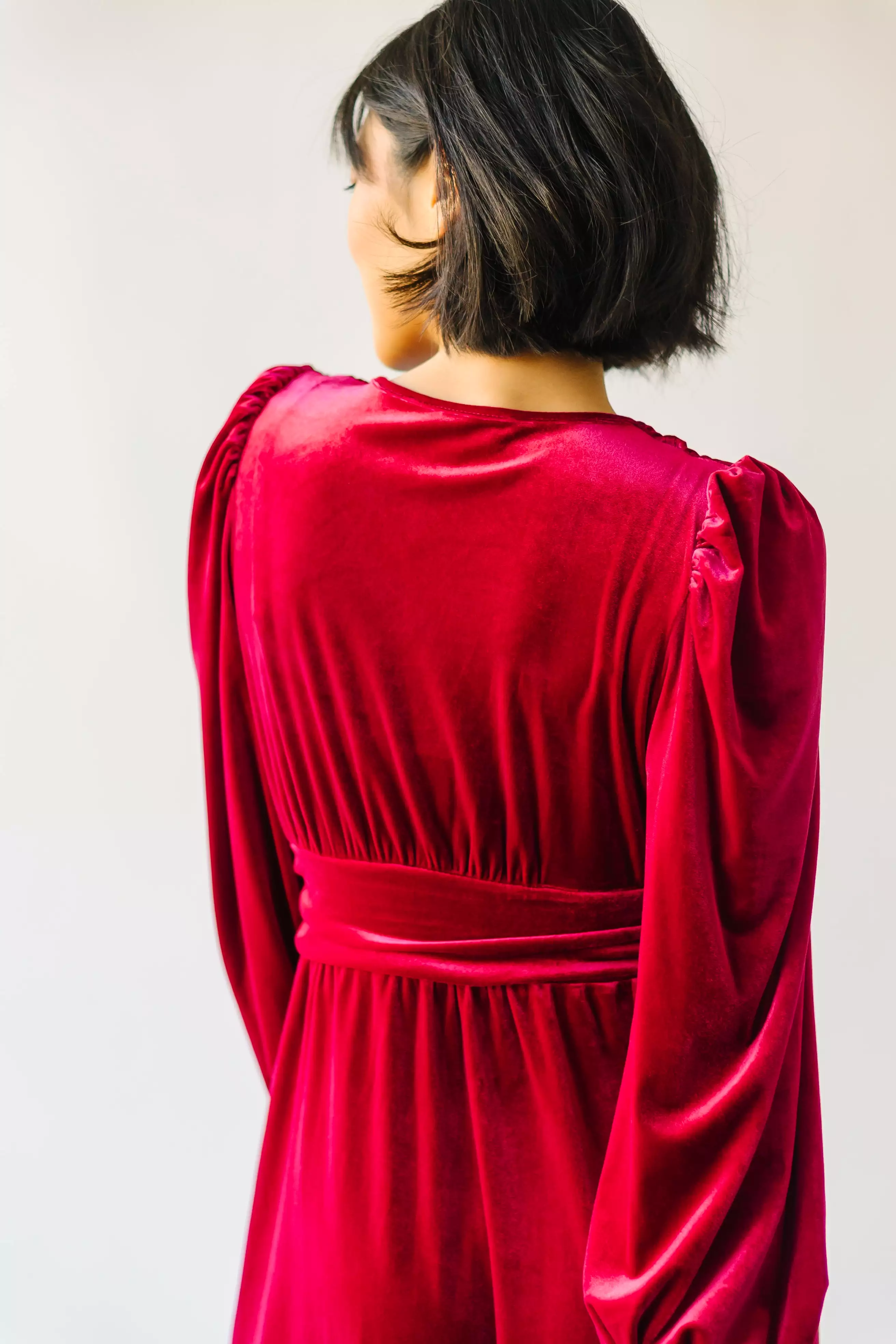 The Morin Velvet Maxi Dress in Red