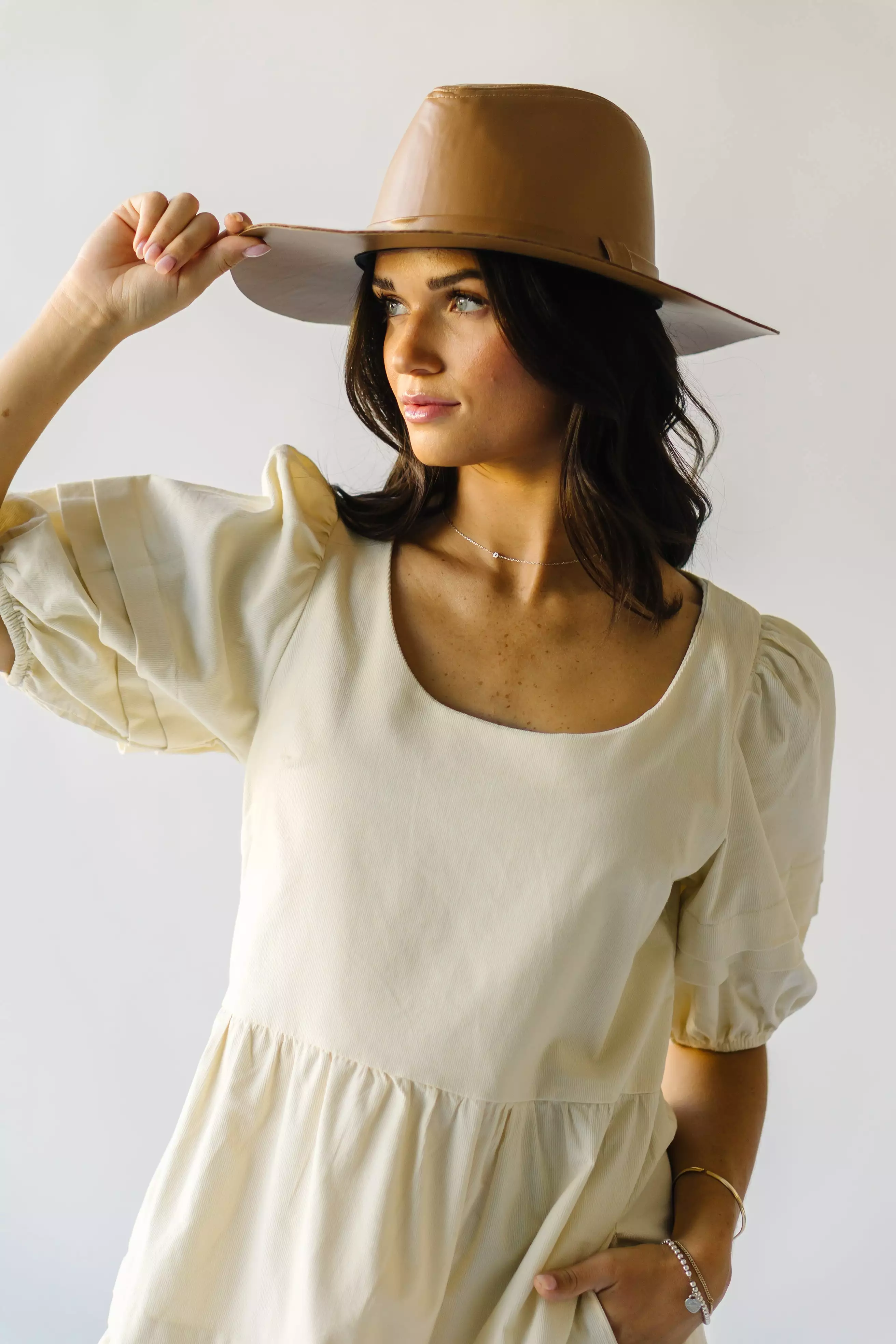 The Owensville Corduroy Midi Dress in Cream