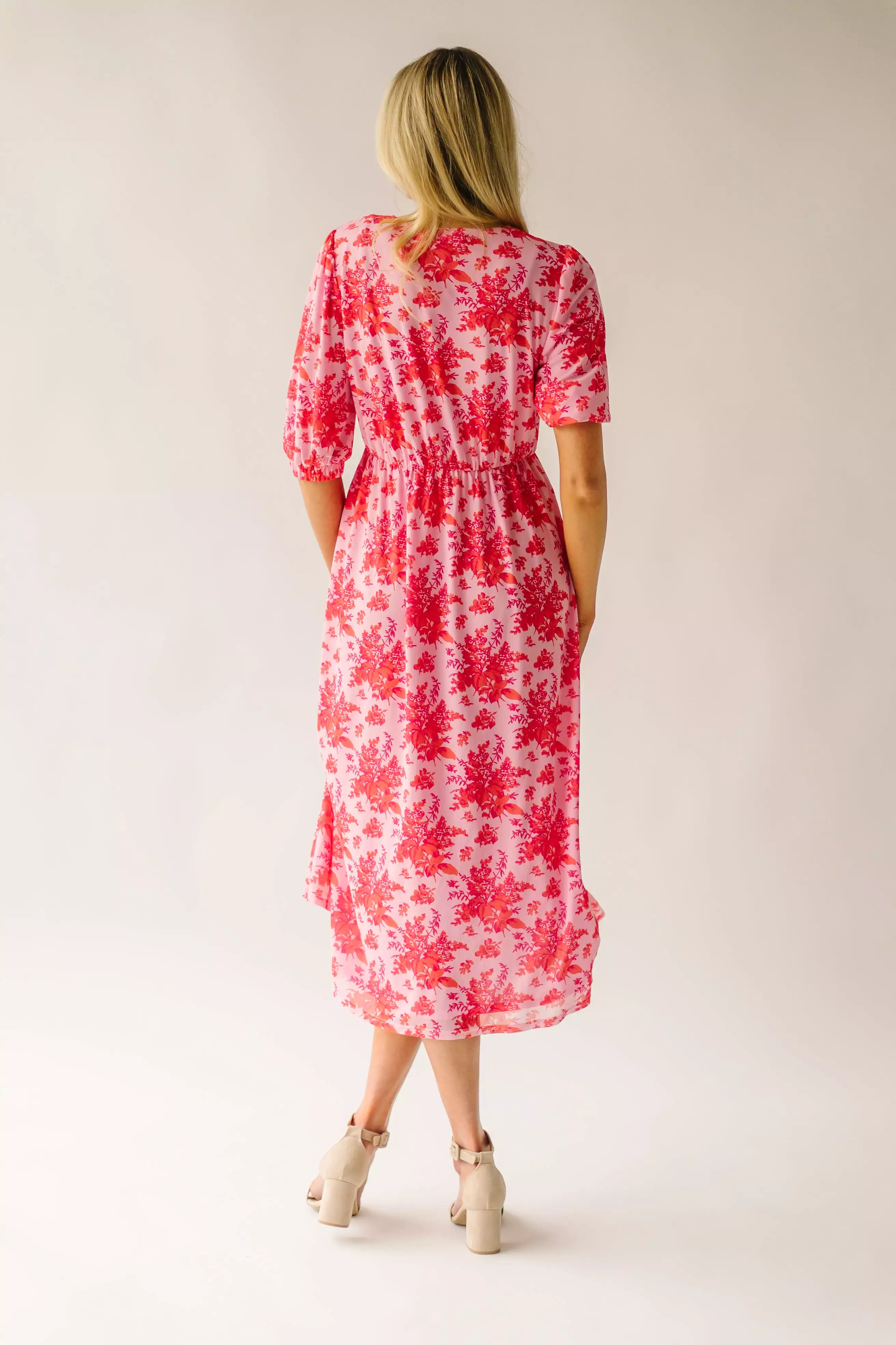 The Waltmer Floral Midi Dress in Red Multi