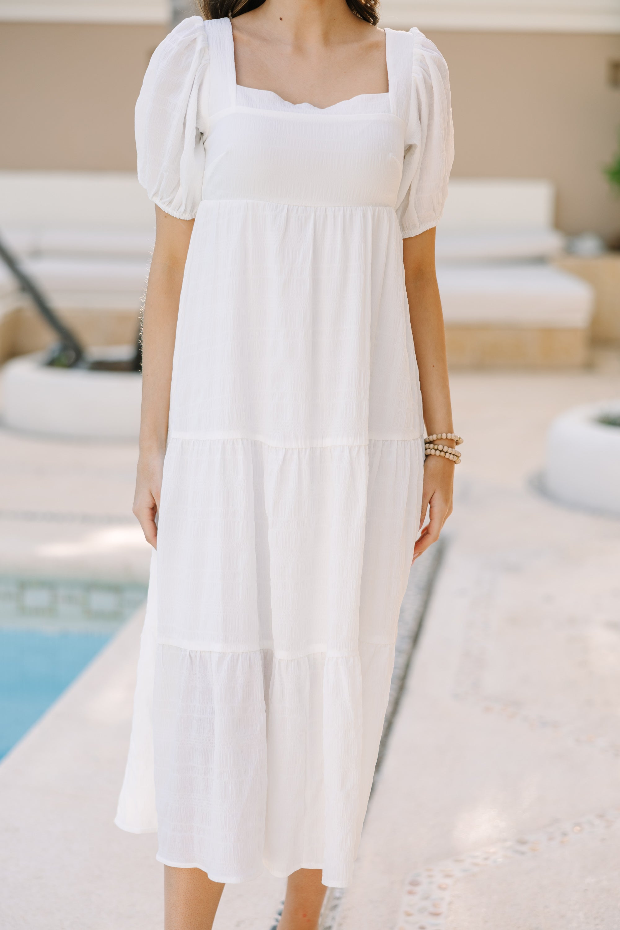 Think About It White Midi Dress