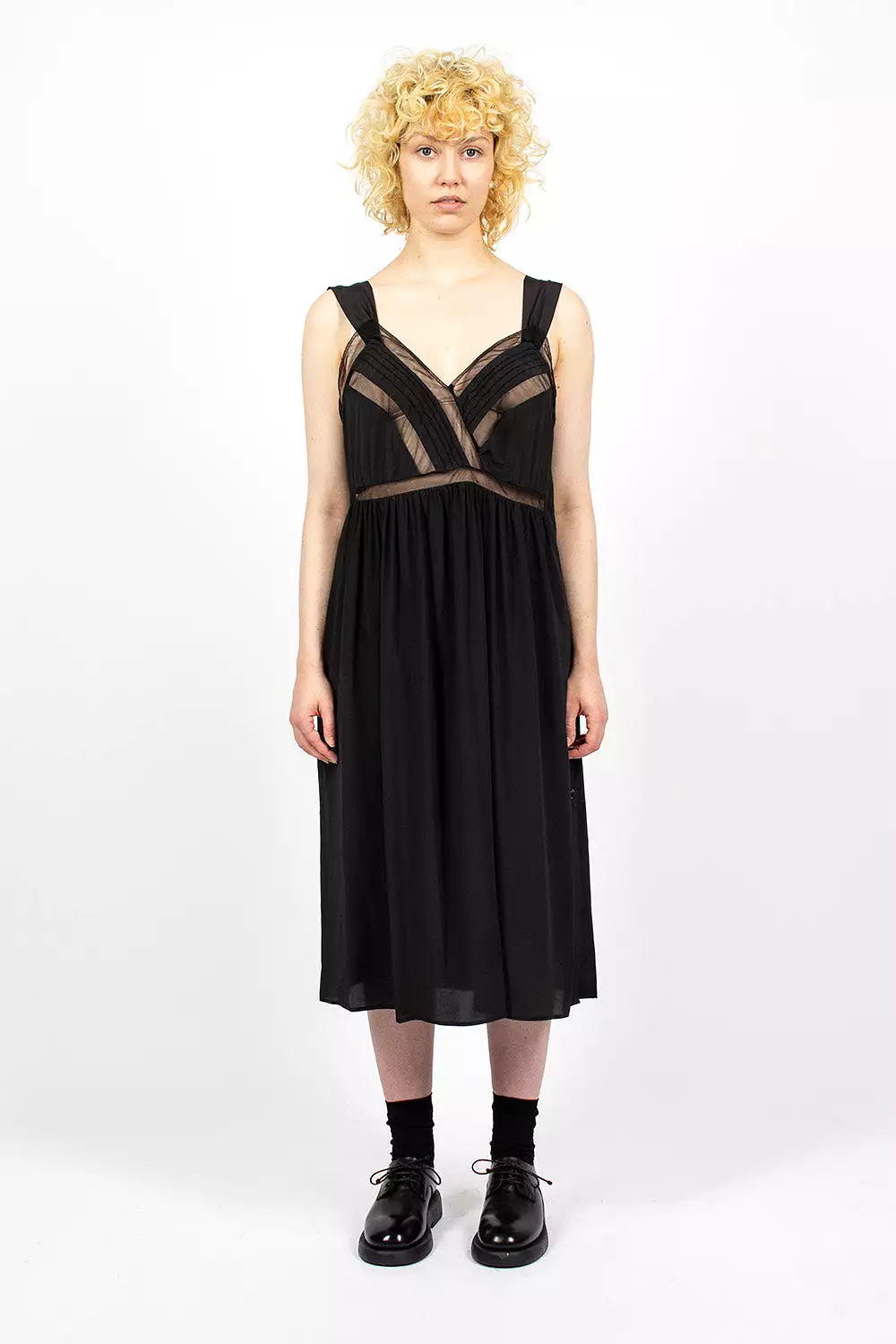 Tie Slip Dress Black