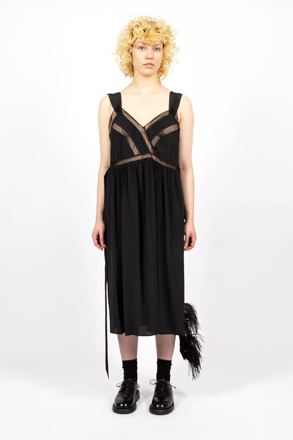 Tie Slip Dress Black