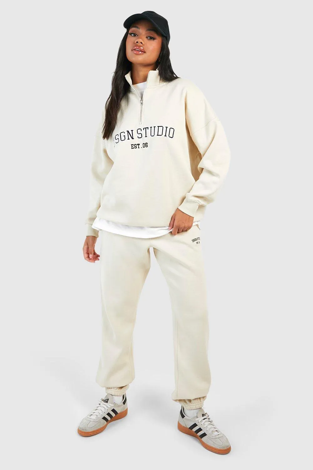 Tracksuits | Dsgn Studio Applique Half Zip Sweatshirt Tracksuit | boohoo