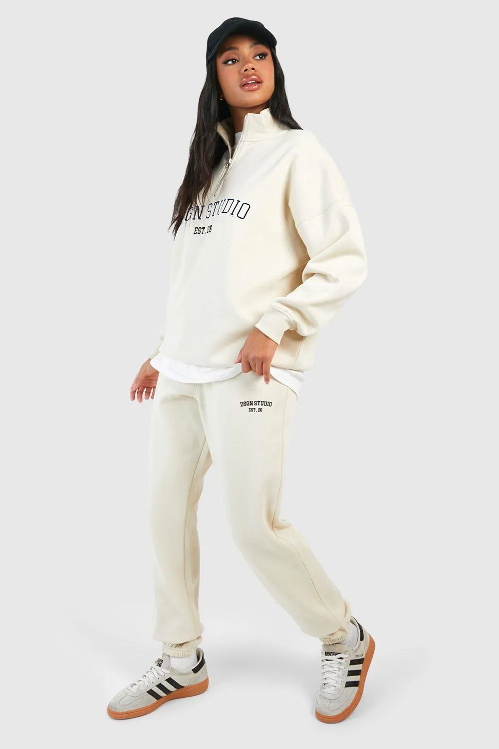 Tracksuits | Dsgn Studio Applique Half Zip Sweatshirt Tracksuit | boohoo