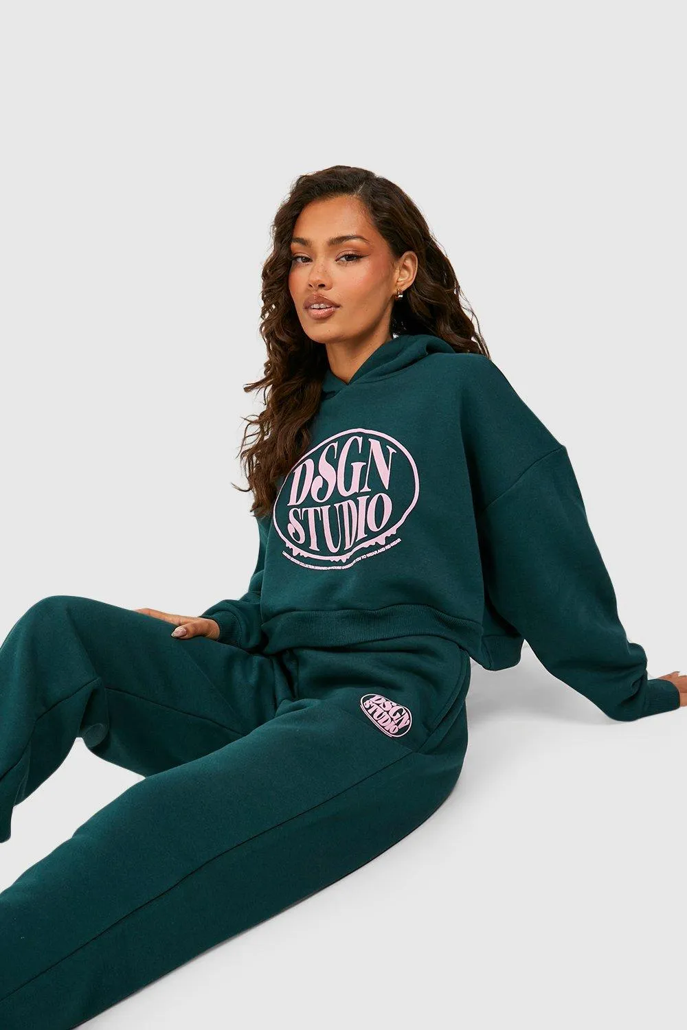 Tracksuits | Dsgn Studio Slogan Boxy Hoodie Tracksuit | boohoo