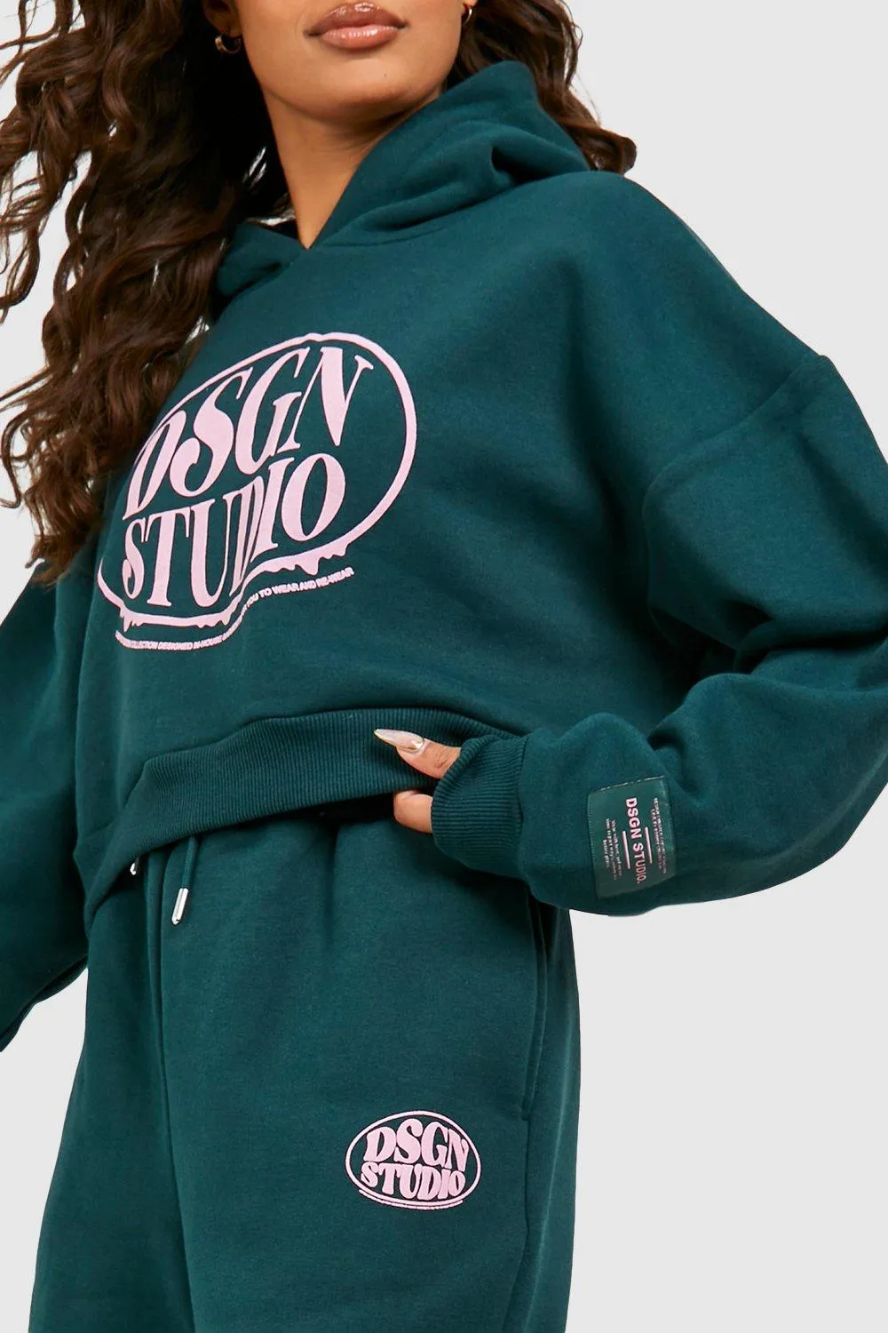 Tracksuits | Dsgn Studio Slogan Boxy Hoodie Tracksuit | boohoo