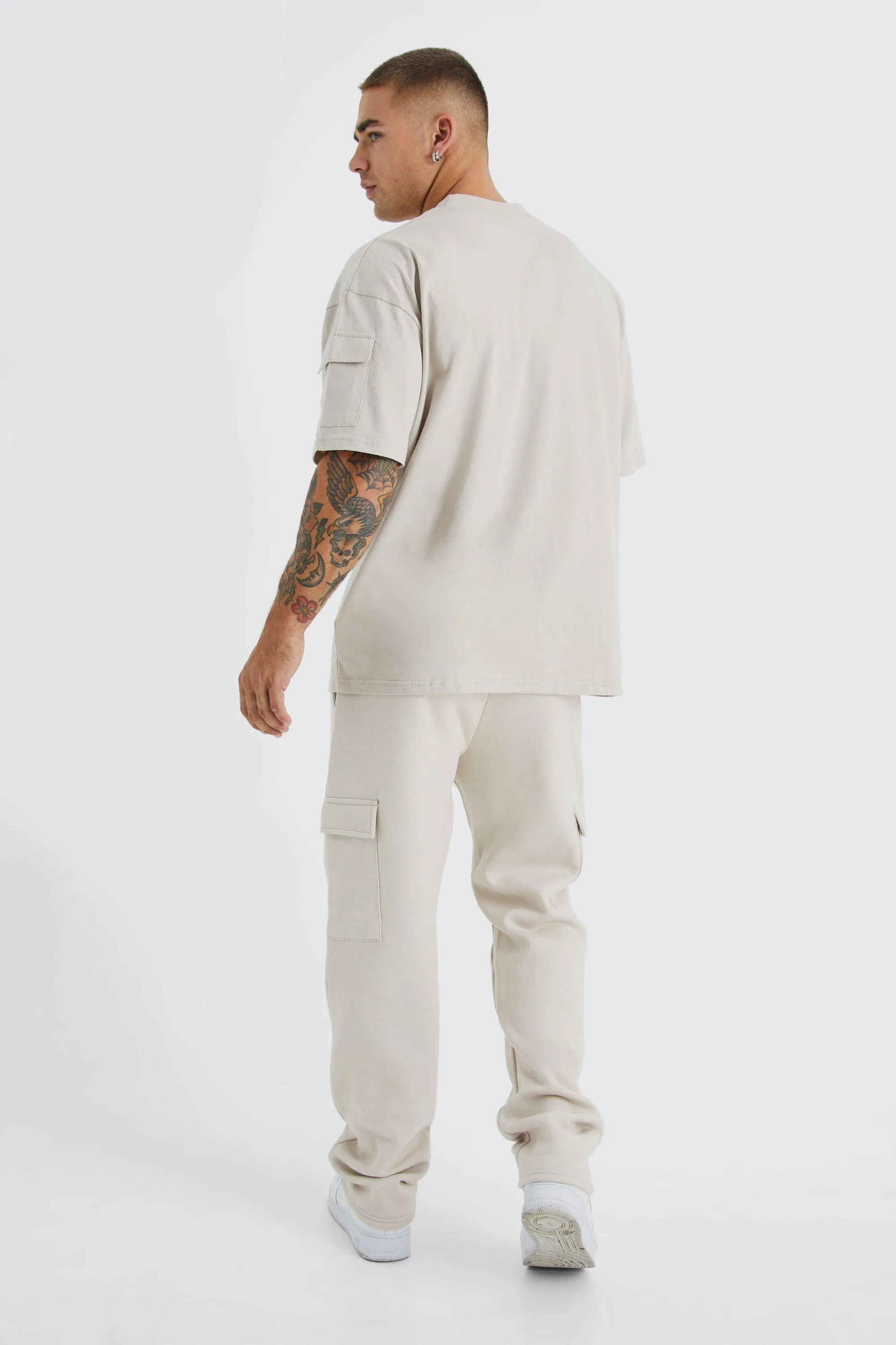 Tracksuits | Oversized Cargo T-shirt Tracksuit | boohooMAN