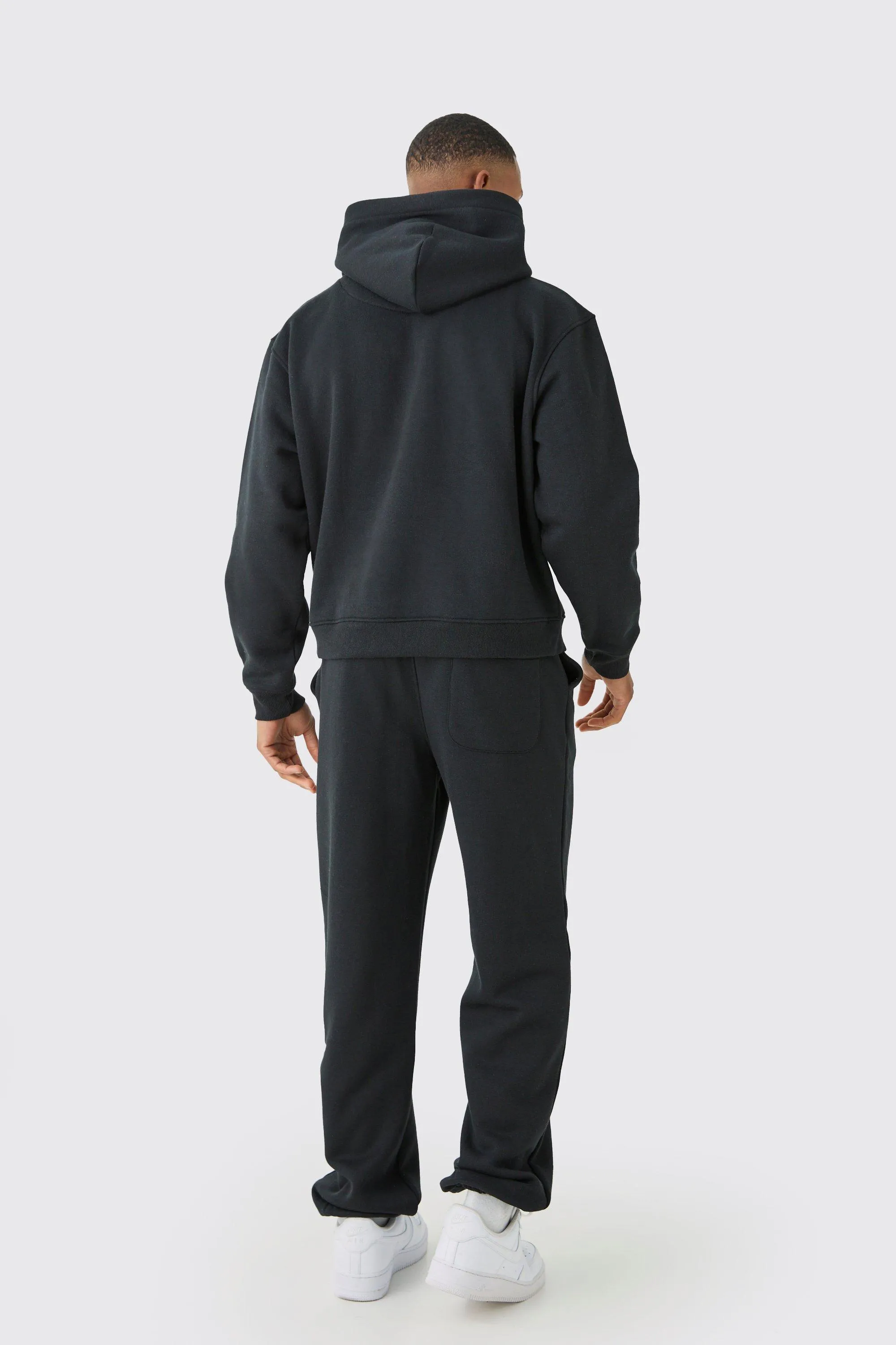 Tracksuits | Oversized Man Graphic Hooded Tracksuit | boohooMAN