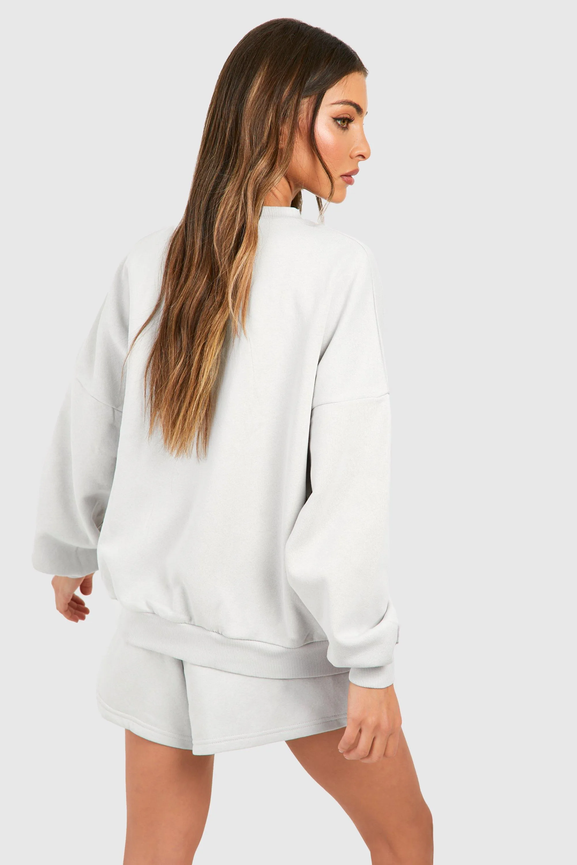 Tracksuits | Puff Print Slogan Sweatshirt Short Tracksuit | boohoo