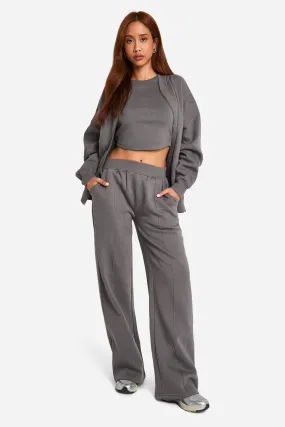 Tracksuits | Seam Detail Zip Through 3 Piece Tracksuit | boohoo