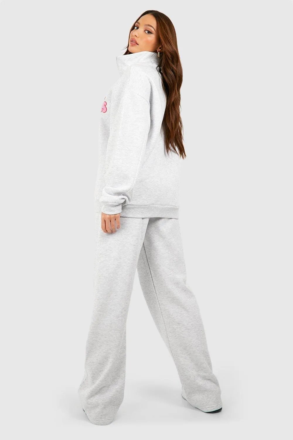 Tracksuits | Tall Wardrobe Essential Half Zip Wide Leg Tracksuit | boohoo