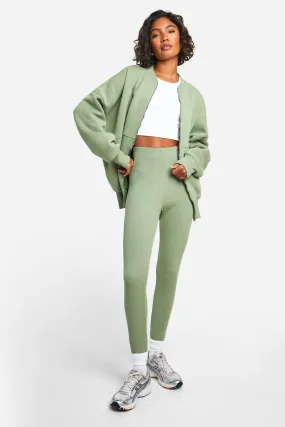 Tracksuits | Tall Zip Up Bomer & Rib Leggings Set | boohoo