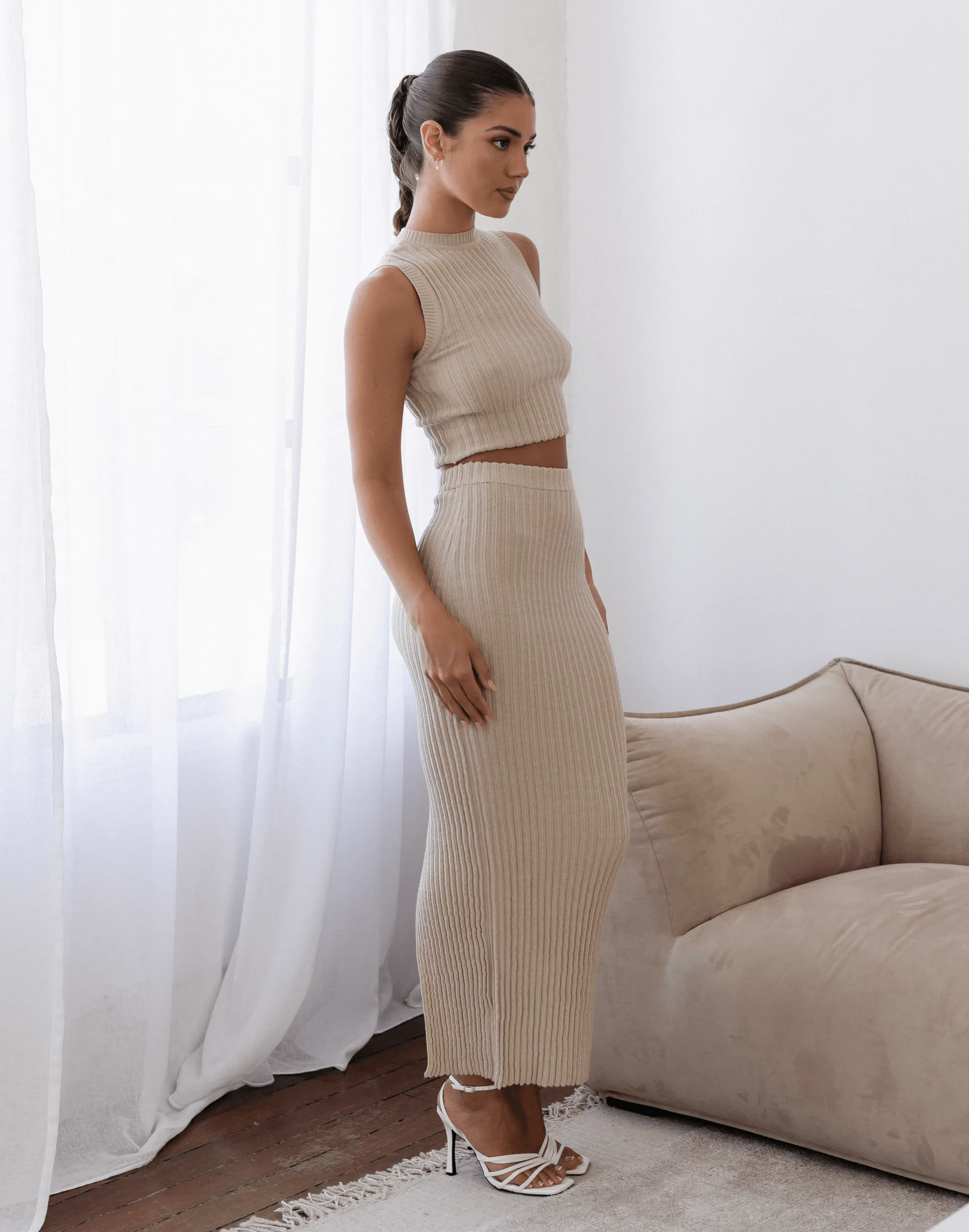 Untouchable Knit Maxi Skirt (Mocha)