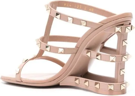 Valentino Garavani 100mm Rockstud-embellished caged mules Neutrals