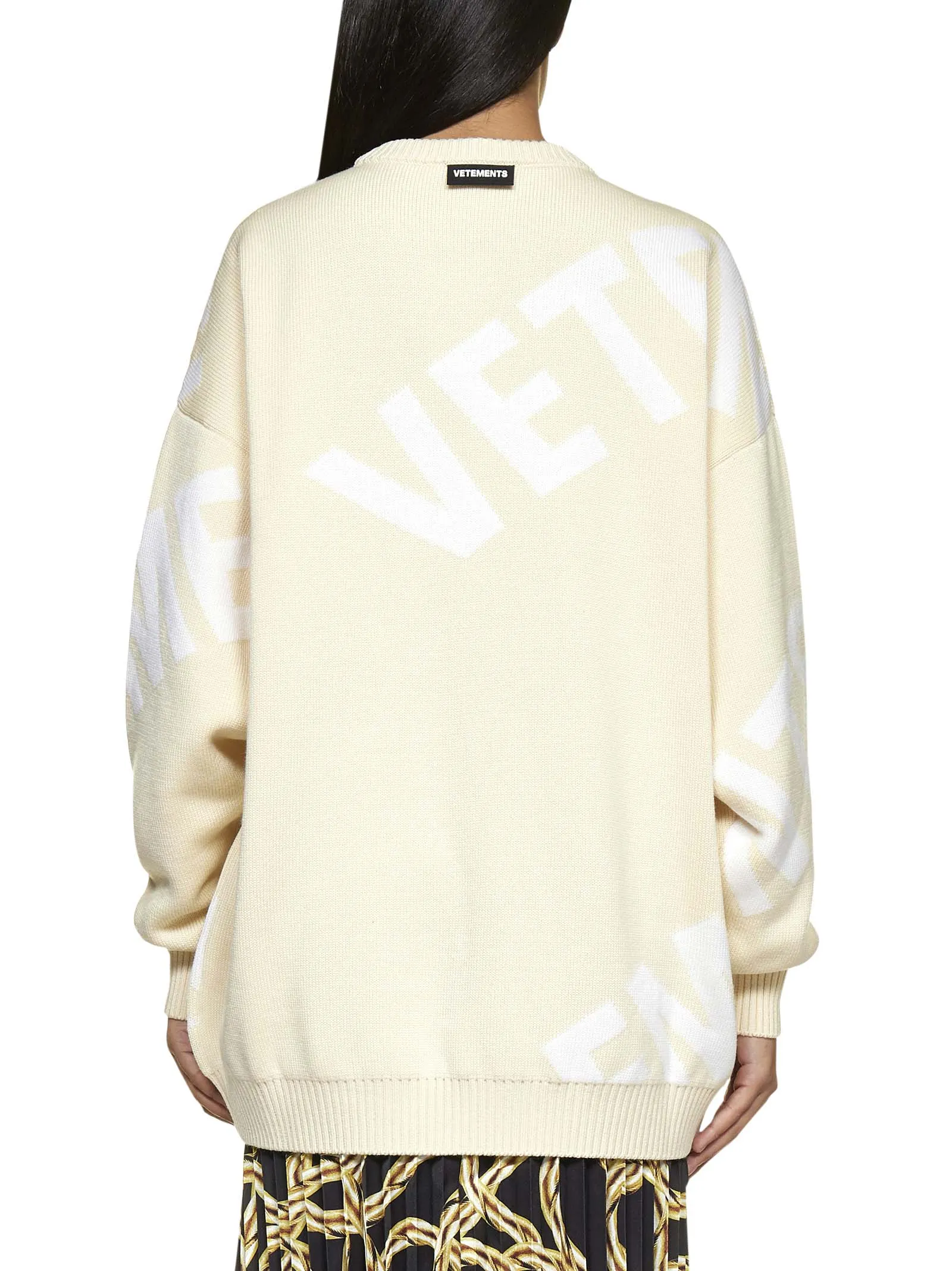 Vetements Logo Intarsia-Knit Jumper