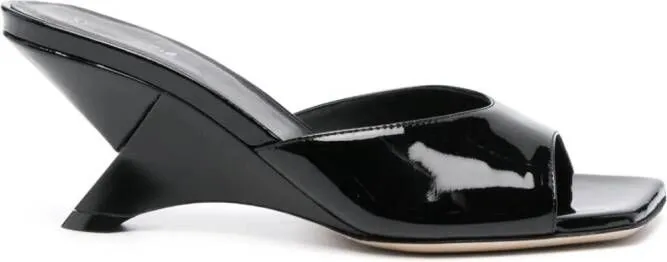 Vic Matie 75mm patent leather mules Black