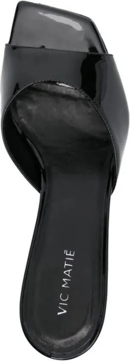 Vic Matie 75mm patent leather mules Black