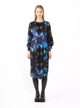 Viola Velour Dress Black Cosmic Print