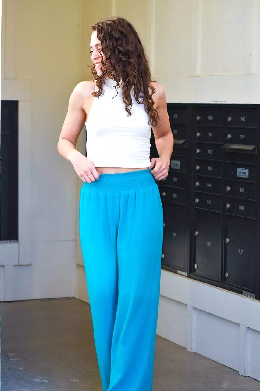 Your Name Is Power Teal Palazzo Pant