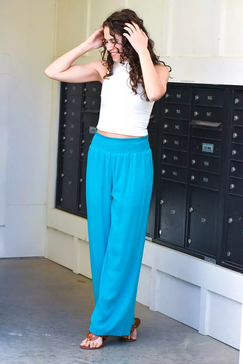 Your Name Is Power Teal Palazzo Pant