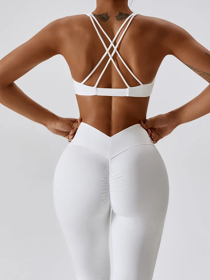 ZASUWA Female Twist Cross Back V-shape Waist Scrunch Bum Tracksuits